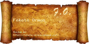 Fekete Ormos névjegykártya