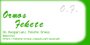 ormos fekete business card